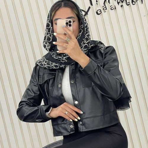 جاكيت جلد نسائي، نصف طول، موديل مارال، كود g-2389، رخيص، طهران، تصدير