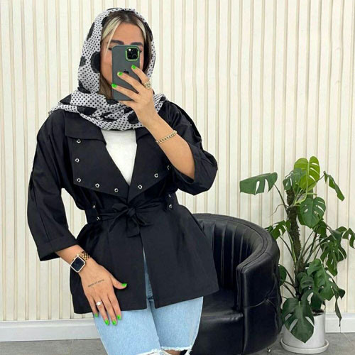 معطف نسائي، كاتي سبورت، ياقة مزدوجة، رمز G2398