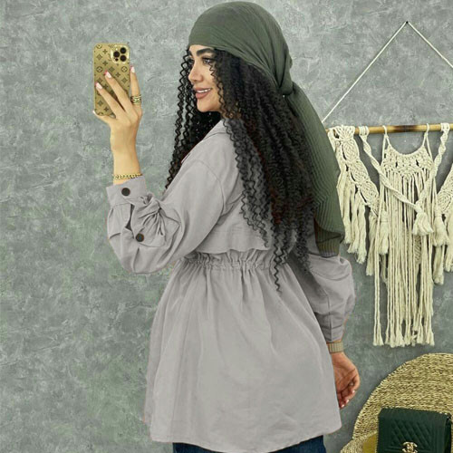 معطف واق من المطر بأكمام مزدوجة للنساء، كود G2403