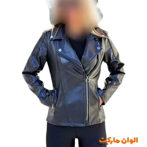 کت چرم زنانه زیپ کج مدل کیانا کد H081