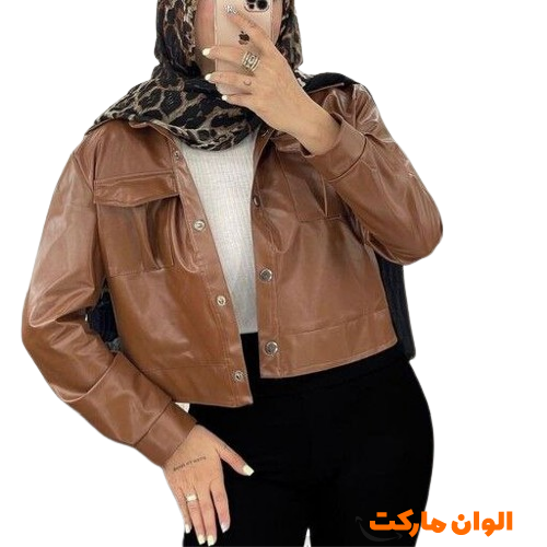 قیمت-کت-چرم-زنانه-نیم-تنه-مدل-مارال-تولیدی-h082