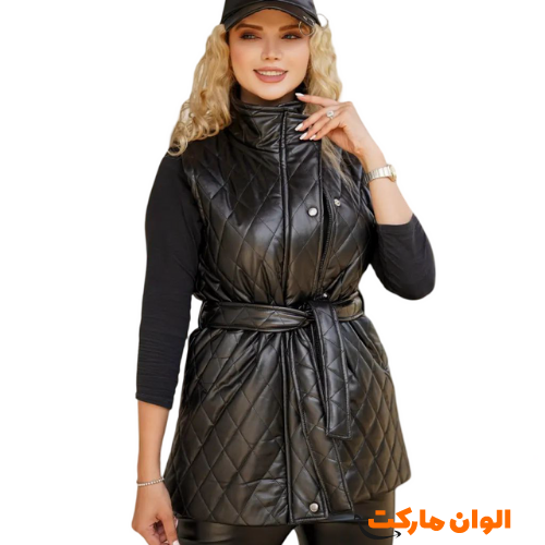 قیمت-خرید-عمده-تکی-پافر-چرم-زنانه-امبردی-لوزی-مدل-نغمه-h083