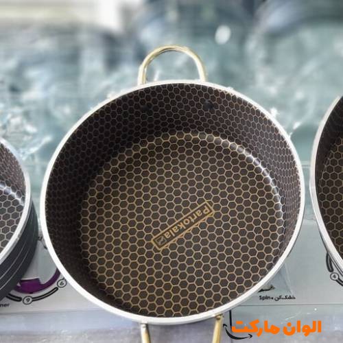 Pot set-7-cloth-metal-handle-honeycomb-bottom-code-m662