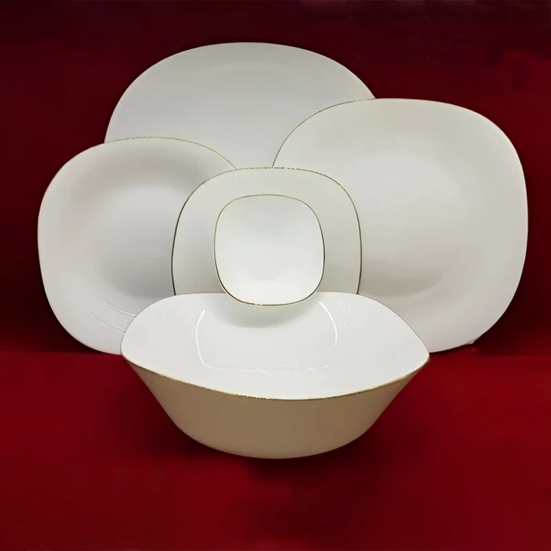 سرویس 32 پارچه آرکوپال مربع  لب طلا گلدن اوپال کد M722 تک و عمده 