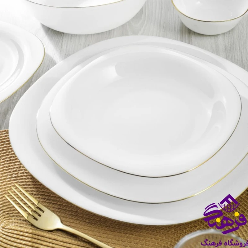 سرویس 32 پارچه آرکوپال مربع  لب طلا گلدن اوپال کد M722 تک و عمده 