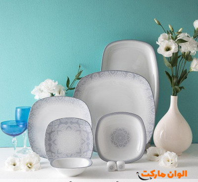 چینی زرین 27 پارچه مدل ادلین طوسی کد M725 چینی زرین 27 پارچه مدل ادلین طوسی کد M725
