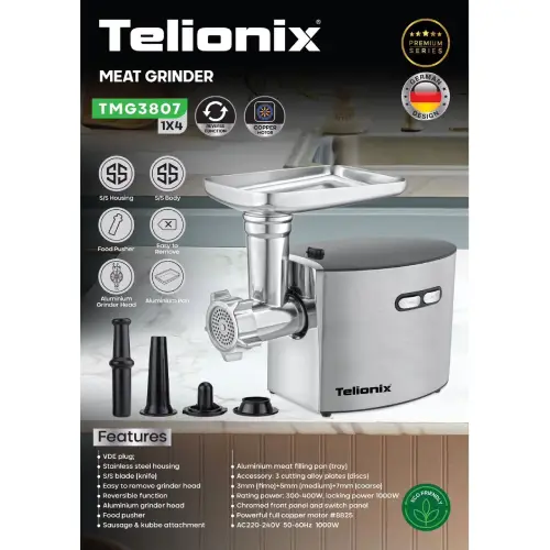 خرید چرخ گوشت تلونیکس مدل 3807کد G2561 تک و عمده 