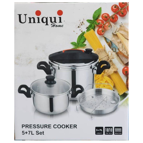 خرید زود پز 2 قلو یونیک  مدل 5+ 7 L set کد G2721 تک و عمده