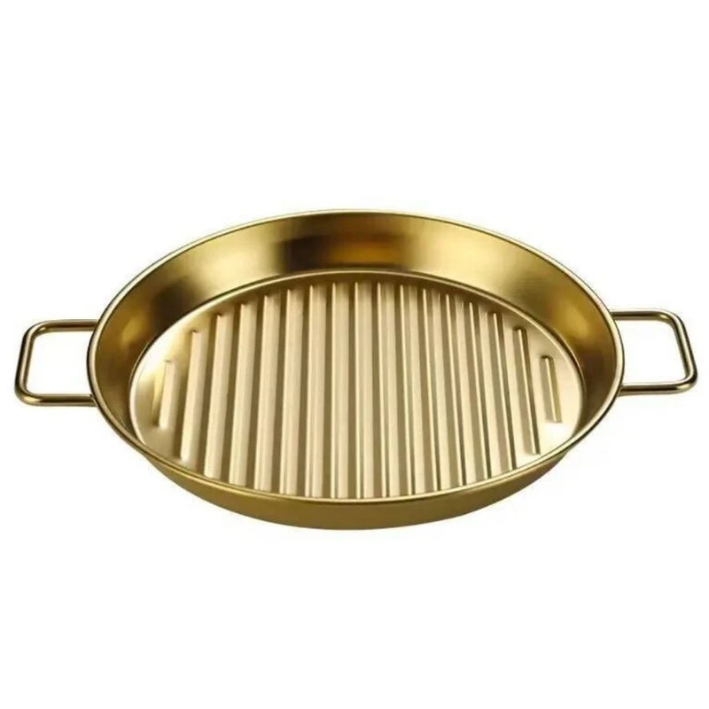 پخش تابه گرد گریل استیل طلایی مدل SUS 304 تک و عمده کد z492