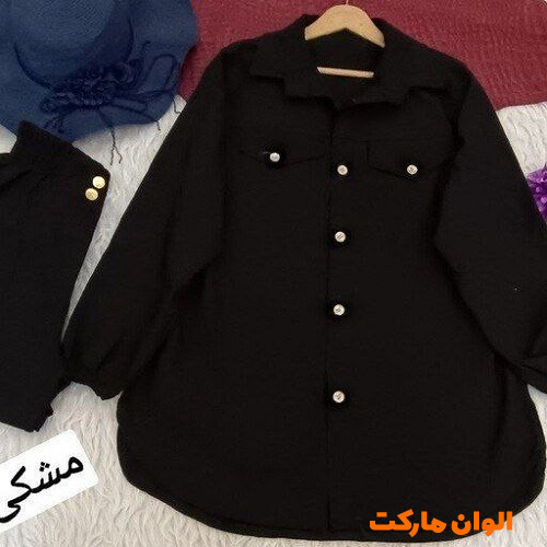 قیمت-تولیدی-مانتو-زنانه-دکمه-خور-دوجیب-نما-کد-h104