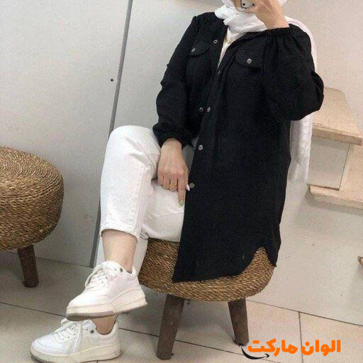 قیمت-تولیدی-مانتو-زنانه-دکمه-خور-دوجیب-نما-کد-h104