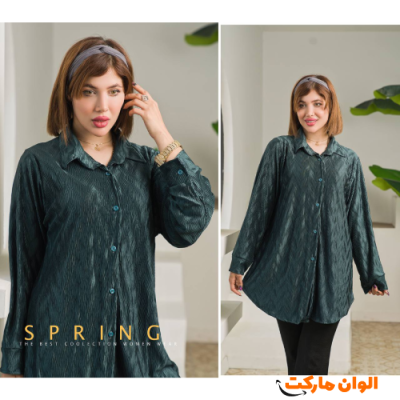 مانتو زنانه ساتن پلیسه لوزی   مدل جیب پاکتی کد M936 تک و عمده