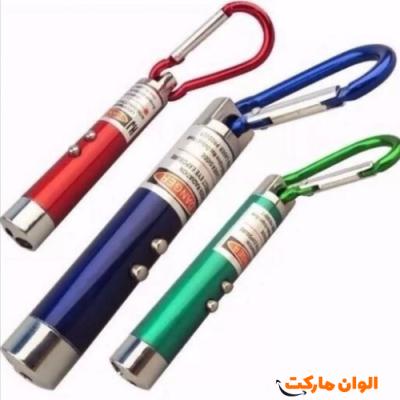 خرید لیزر جیبی سه‌کاره با چراغ قوه، نشانگر لیزری و نور یووی کد sh037  تک و عمده