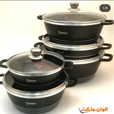 سرویس قابلمه 10 پارچه چدن دسینی کد M994 تک و عمده