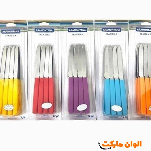 چاقو برزیلی ارامونتانا بسته 12 عددی کد M999 تک و عمده 