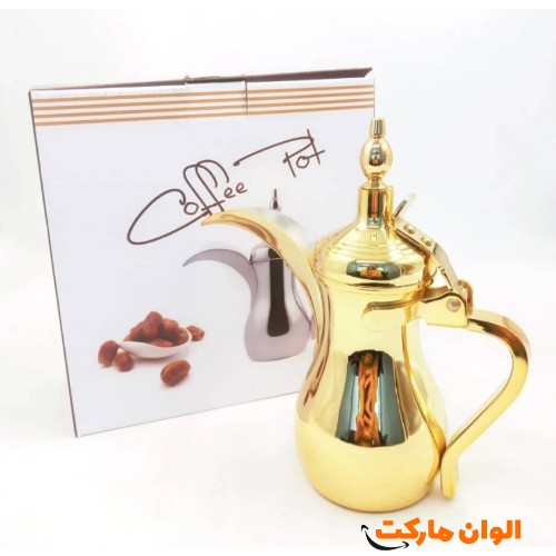 دله قهوه استیل طلایی کد M1006 تک و عمده 