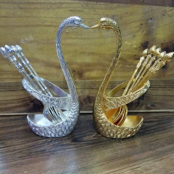 ست جا قاشقی قو همراه با قاشق چای کد L068