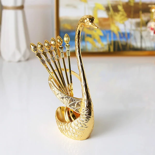 ست جا قاشقی قو همراه با قاشق چای کد L068