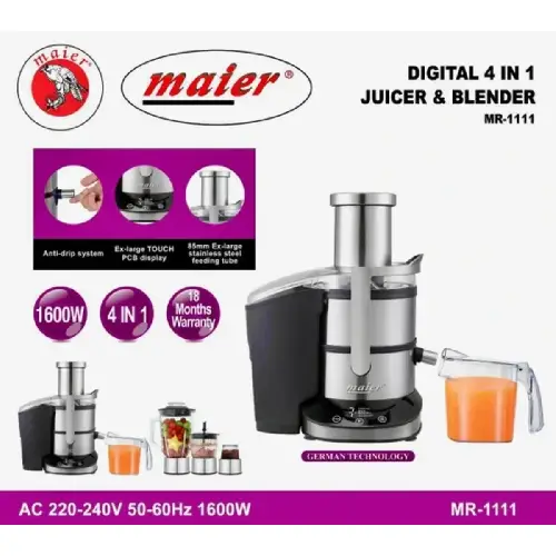 آبمیوه گیری 4کاره مایر مدل MR-1111  تک و عمده کد M1068