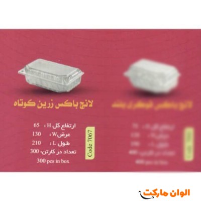 پخش عمده  ظرف لانچ باکس مدل زرین کوتاه Code7067  کدG3114