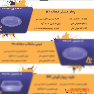 پخش پیش دستی دهانه 170 Code3180001 عمده کدG3268