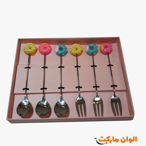 پخش-ست-قاشق-و-چنگال-6-پارچه-مدل-دونات-عمده-کدg3347