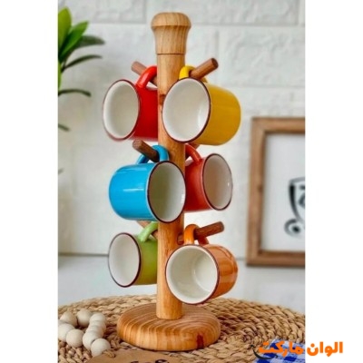 اویز فنجان چوبی گلچین کد M1177