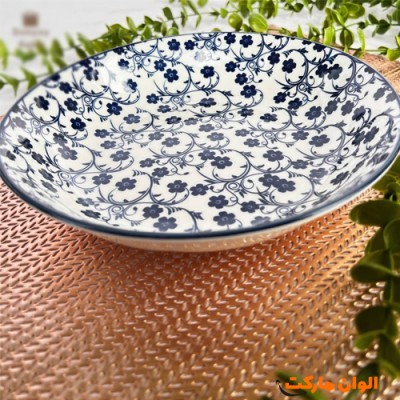 بشقاب گود سوپ خوری گل آبی کد G3350 تک و عمده 