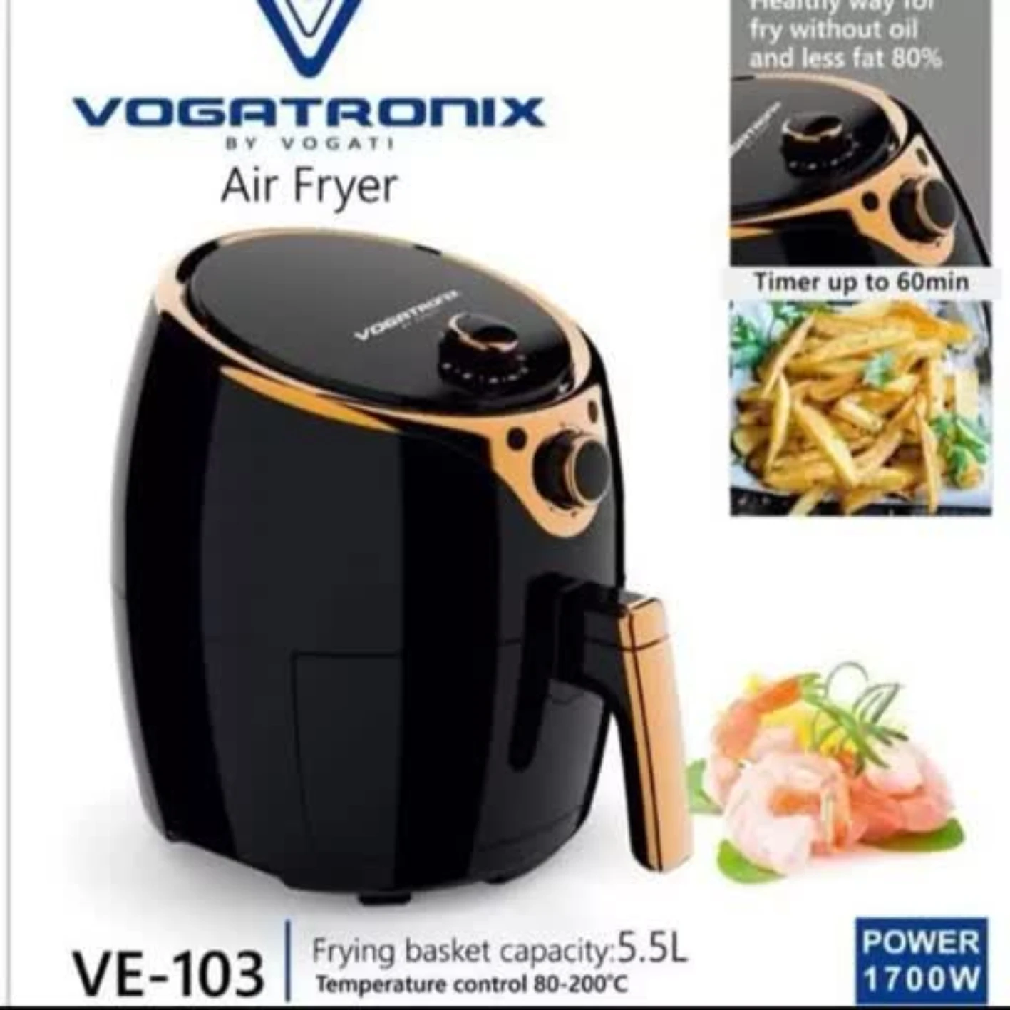 سرخ کن وگاترونیکس ۲۰۹ ظرفیت ۵.۵ لیتر بدون روغن تک و عمده