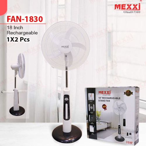 پخش پنکه ایستاده شارژی مکسی 35 وات مدل FAN-1830 تک و عمده کد Z606