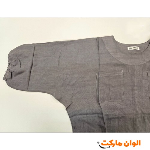 خرید-شومیز-زنانه-نخی-مدل-دو-جیب-استین-کشی-کدg3445