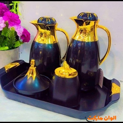 ست فلاسک برند وگاتی  همراه با سینی و قندان کد P032