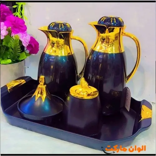 ست فلاسک برند وگاتی  همراه با سینی و قندان کد P032