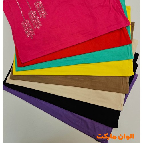خرید-تیشرت-زنانه-نخ-پنبه-قواره-بزرگ-چاپی-کد-g3467