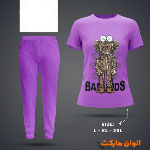 خرید-ست-تیشرت-شلوار-زنانه-پنبه-مدل-جیبدار-کد-g3375