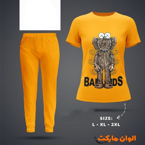 تولید-ست-تیشرت-شلوارزنانه-پنبه-مدل-جیب-دار-چاپی-عمده-کد-g3376
