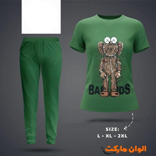 تولید-ست-تیشرت-شلوارزنانه-پنبه-مدل-جیب-دار-چاپی-عمده-کد-g3376