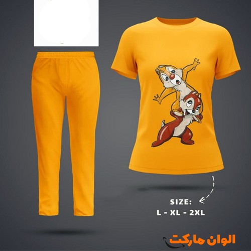 تولید-ست-تیشرت-شلوار-زنانه-پنبه-مدل-جیب-دار-چاپی-عمده-کد-g3378