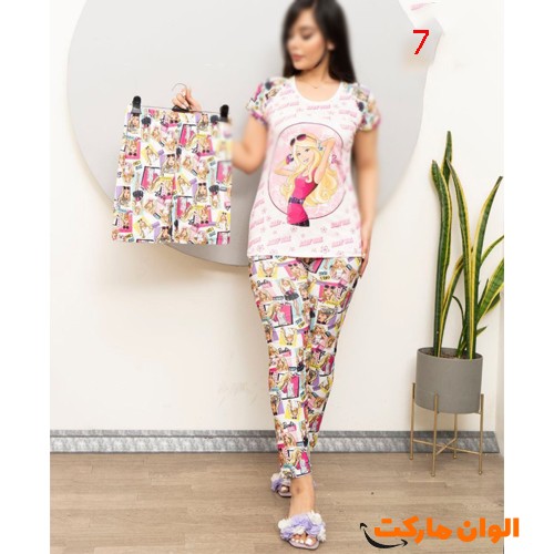 خرید-ست-سه-تیکه-تیشرت-شلوار-شورتک-زنانه-کد-g-3401