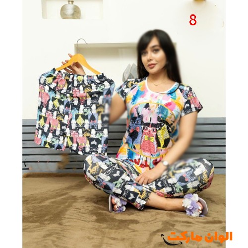 خرید-ست-سه-تیکه-تیشرت-شلوار-شورتک-زنانه-کد-g-3401