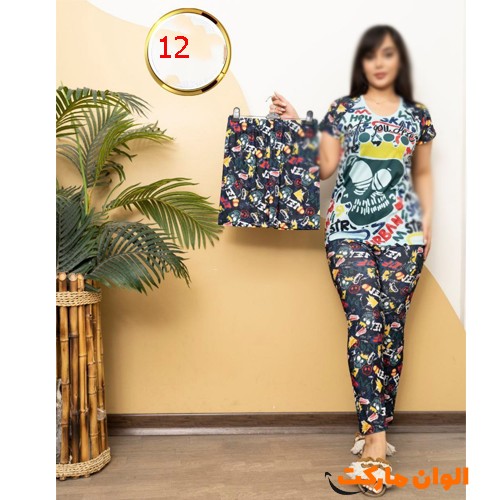 Women's set: t-shirt, pants, and shorts