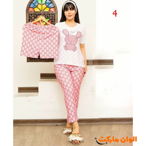Women's set: t-shirt, pants, and shorts