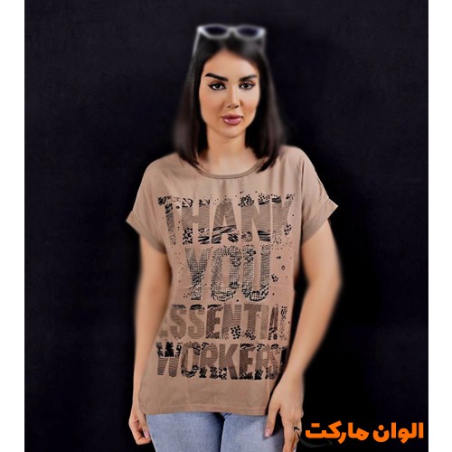 خرید-تیشرت-زنانه-نخی-اسپان-پشت-بلند-چاپ-نگینی-کد-g3417