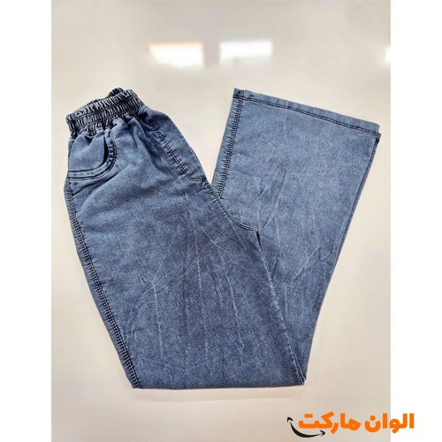 تولید-شلوار-لی-زنانه-پارچه-نیل-دمپا-گشاد-عمده-کد-g3436