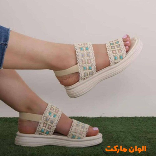 خرید-عمده-صادرات-صندل-زنانه-سنتي-مدل-کنفی-پاستیلی