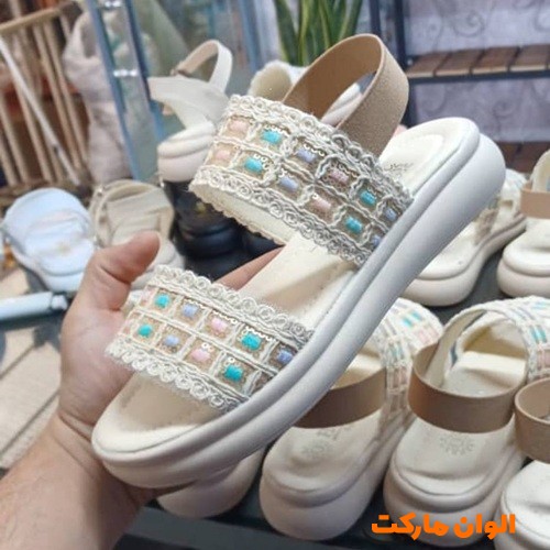 پخش-عمده-صندل-زنانه-سنتي-مدل-کنفی-پاستیلی-پیو