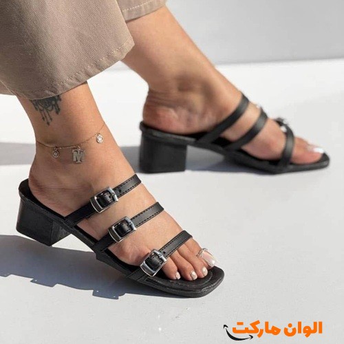 خرید-عمده-صادرات-صندل-زنانه-سه-سگک-پاشنه-۳-سانت-مدل-جدید-تک