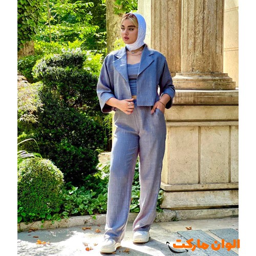 خرید-ست-سه-تیکه-کت-شلوار-زیره-زنانه-مدل-جدید-آبشاری-کد-g3565