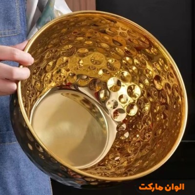 پخش کاسه استیل مدل طلایی عمده کد G3634