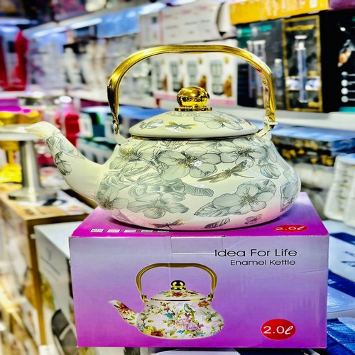 پخش کتری لعابی دسته طلایی کدt349عمده